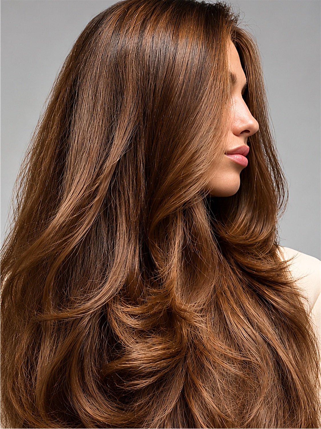 After: smooth, glossy, layered waves at The Salon Vibe